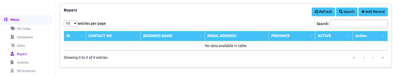 Buyers List Empty