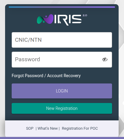FBR IRIS Login - ezinvoice.pk